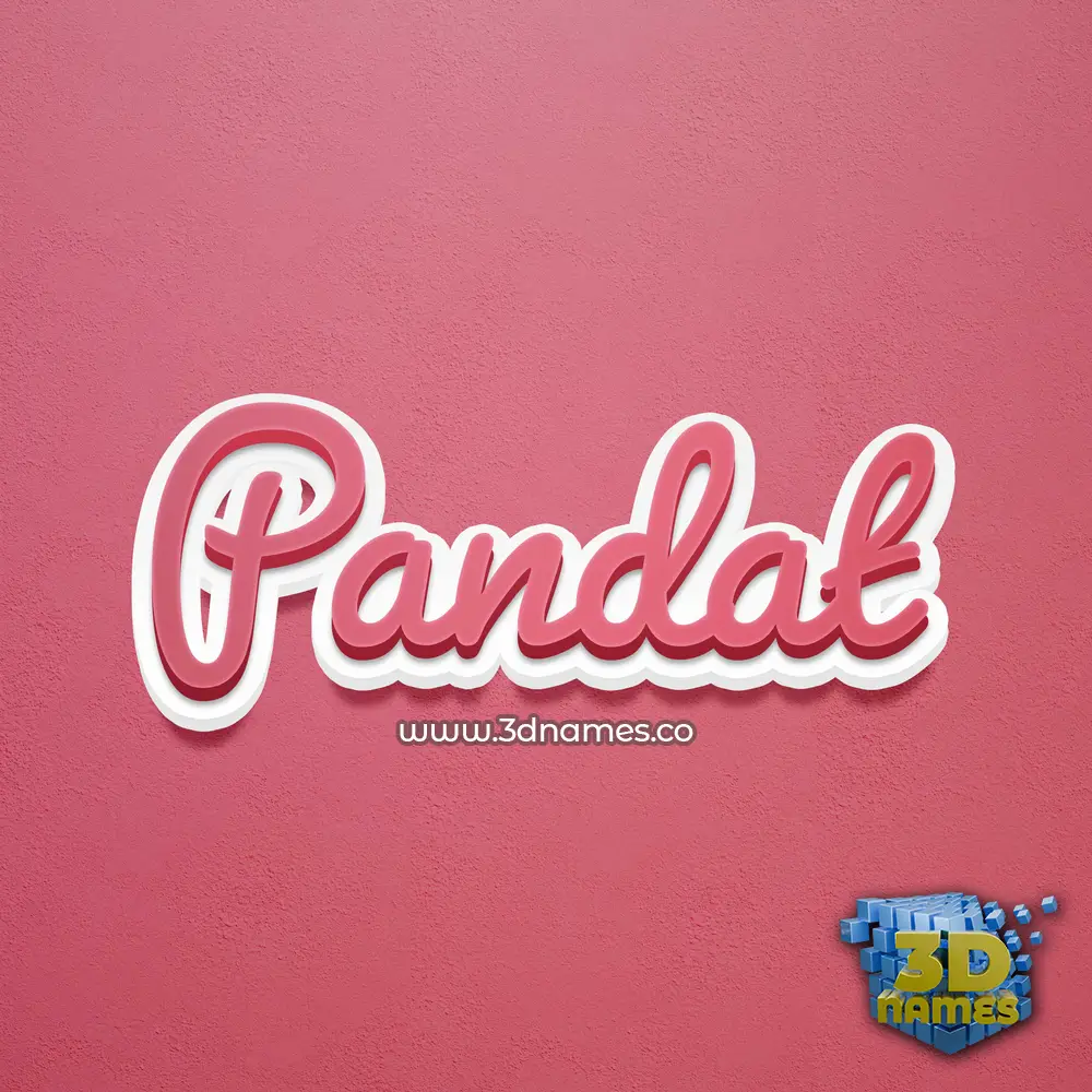 pandat in Red Scribble style - 3D name wallpaper