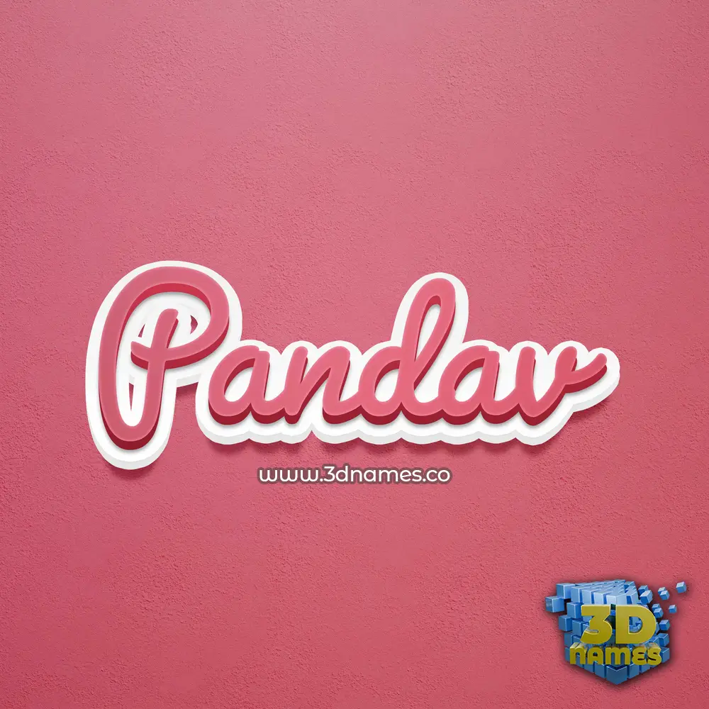 pandav in Red Scribble style - 3D name wallpaper