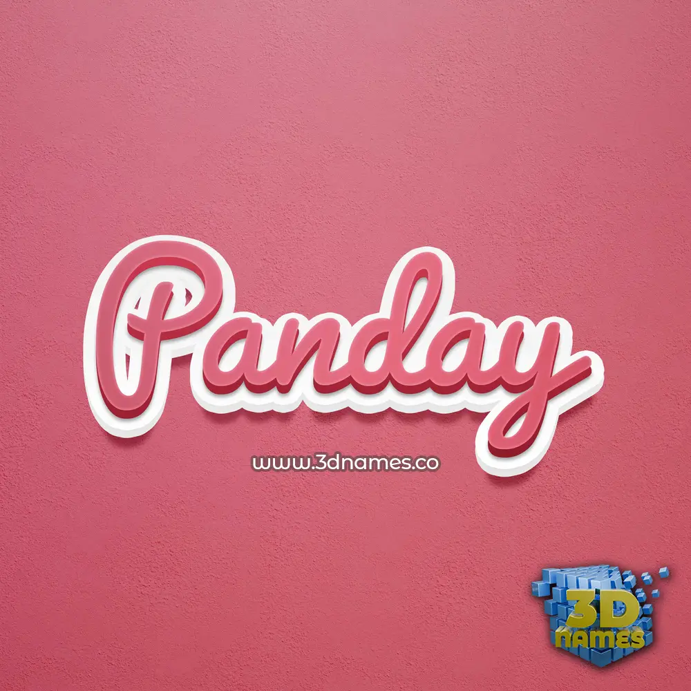 panday in Red Scribble style - 3D name wallpaper