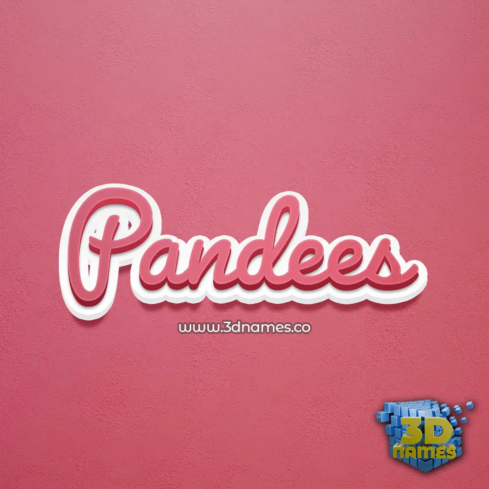 pandees in Red Scribble style - 3D name wallpaper