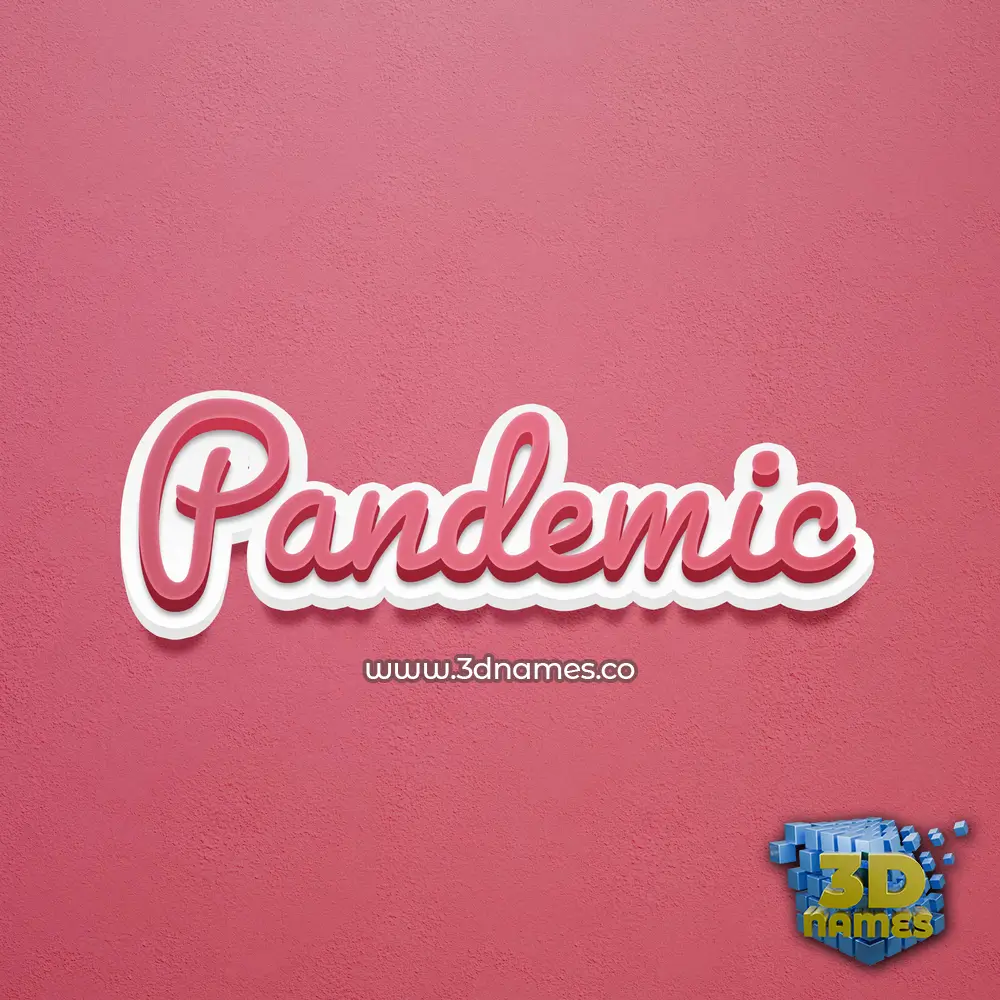 pandemic in Red Scribble style - 3D name wallpaper