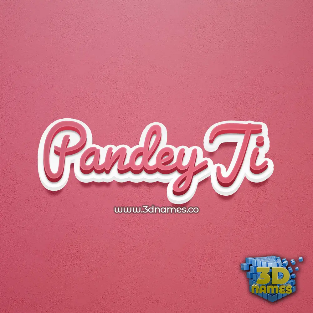 pandey ji in Red Scribble style - 3D name wallpaper
