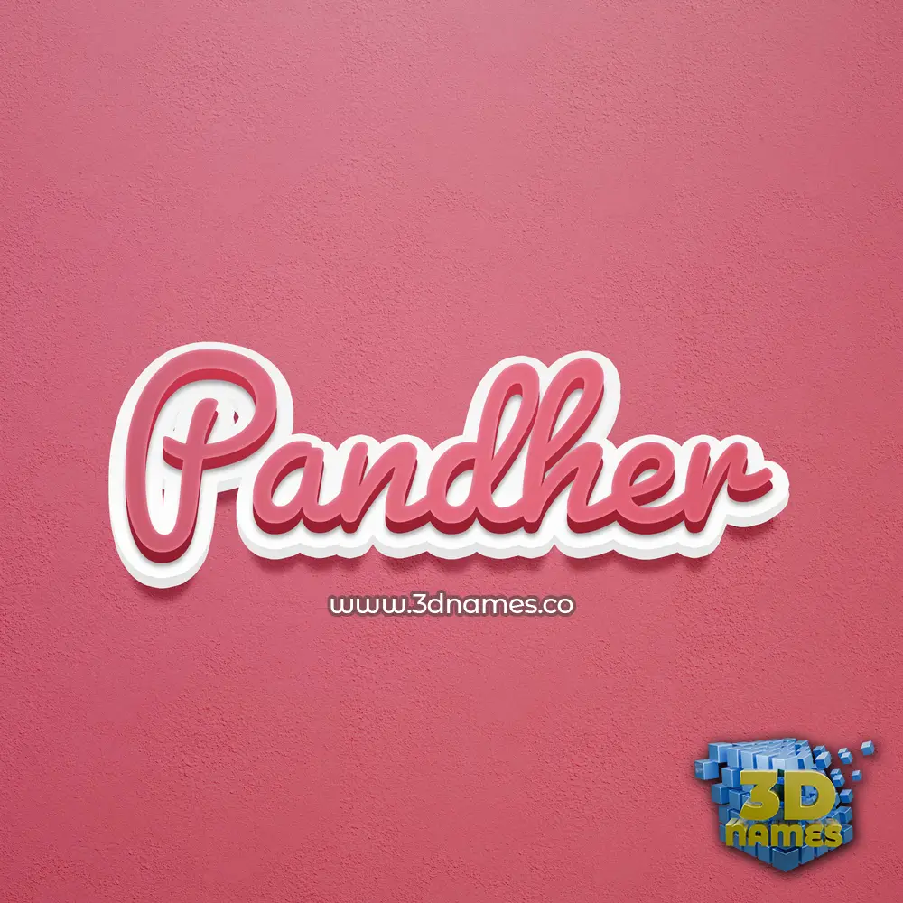 pandher in Red Scribble style - 3D name wallpaper