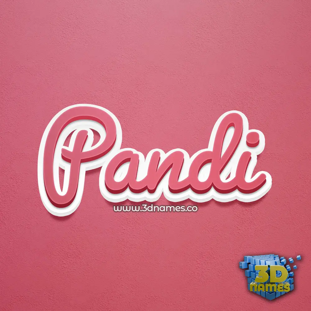 pandi in Red Scribble style - 3D name wallpaper
