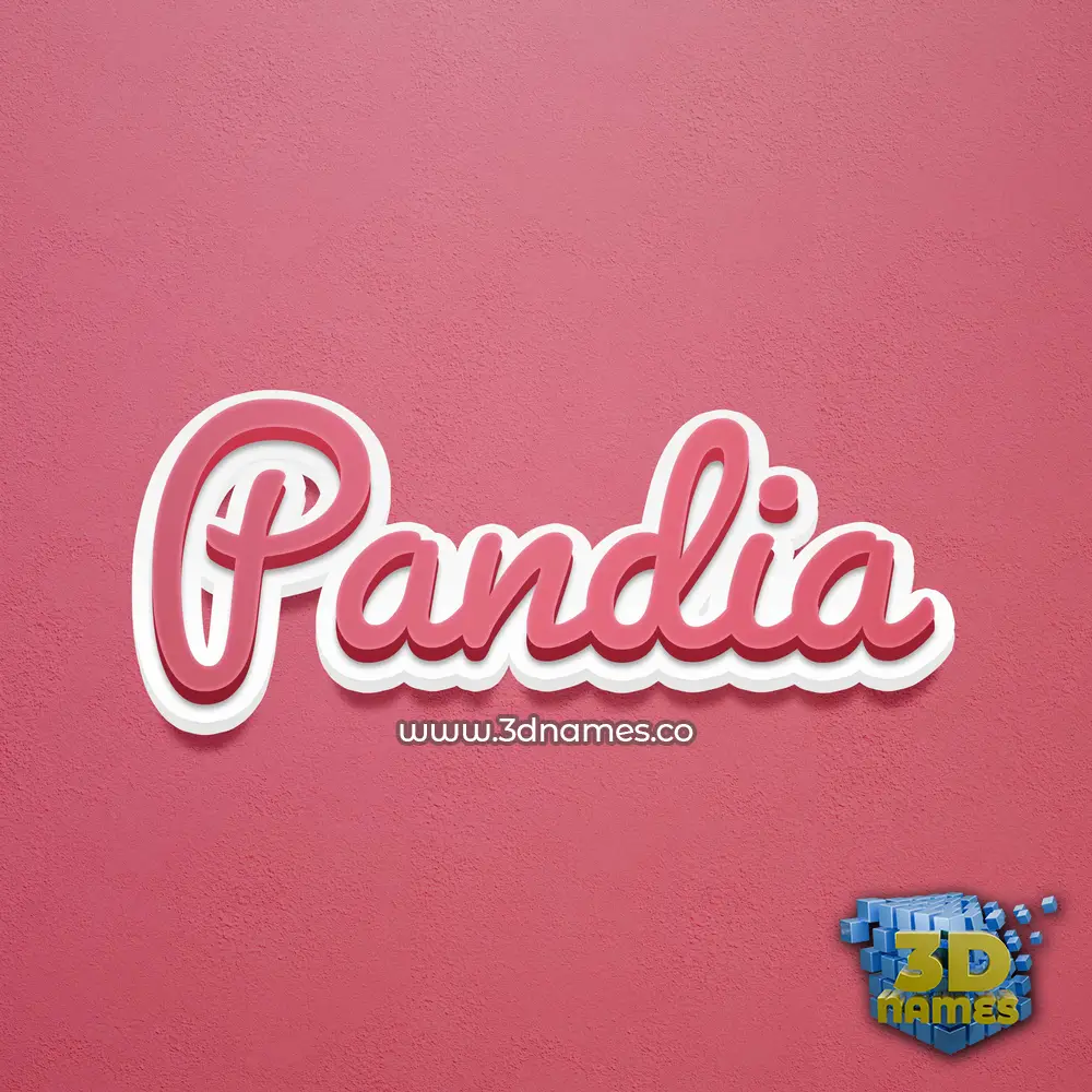 pandia in Red Scribble style - 3D name wallpaper