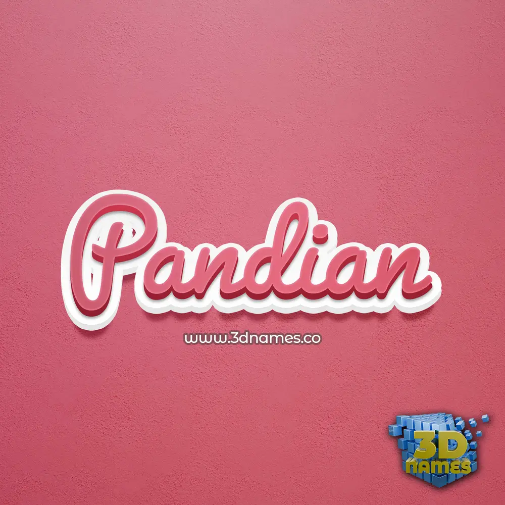 pandian in Red Scribble style - 3D name wallpaper