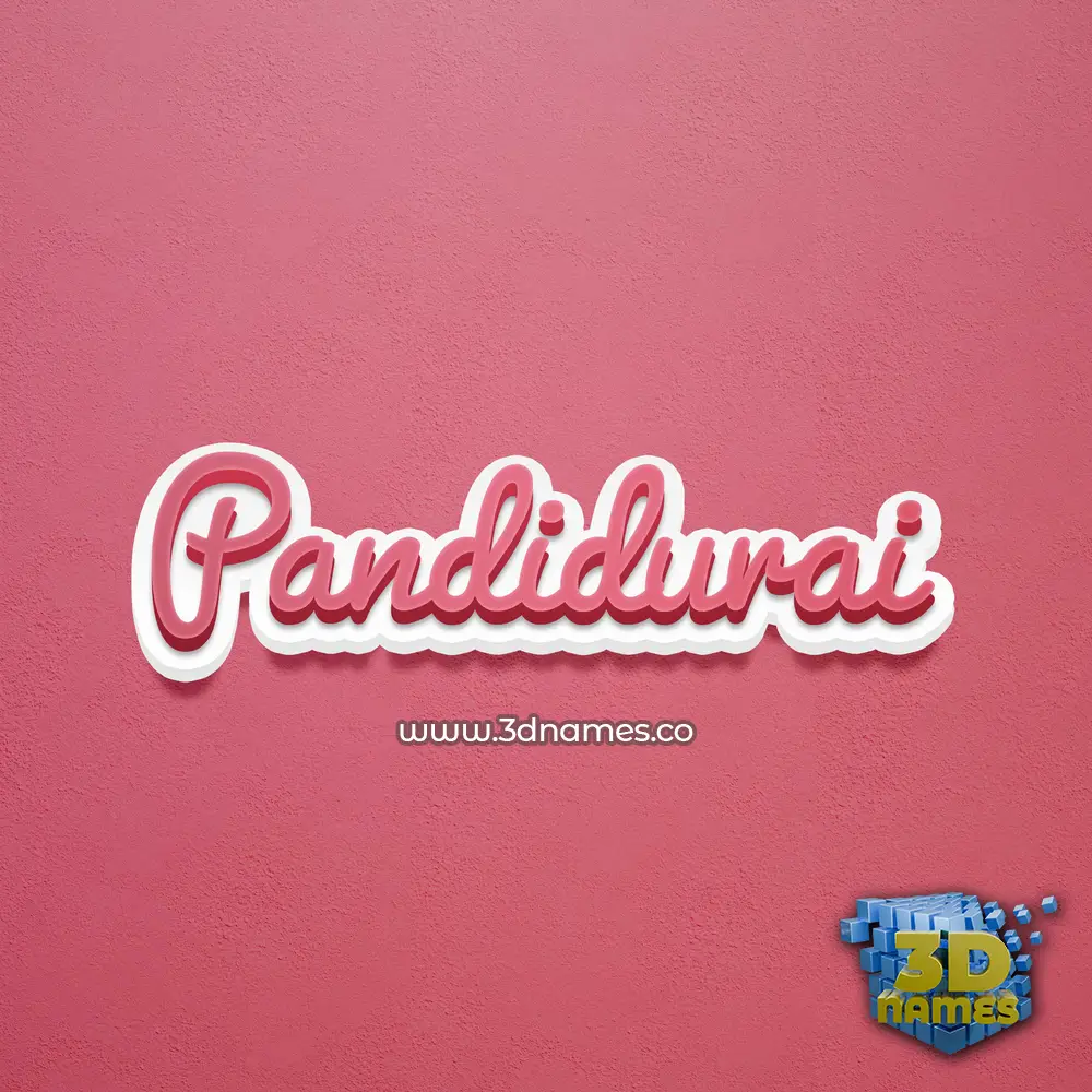 pandidurai in Red Scribble style - 3D name wallpaper