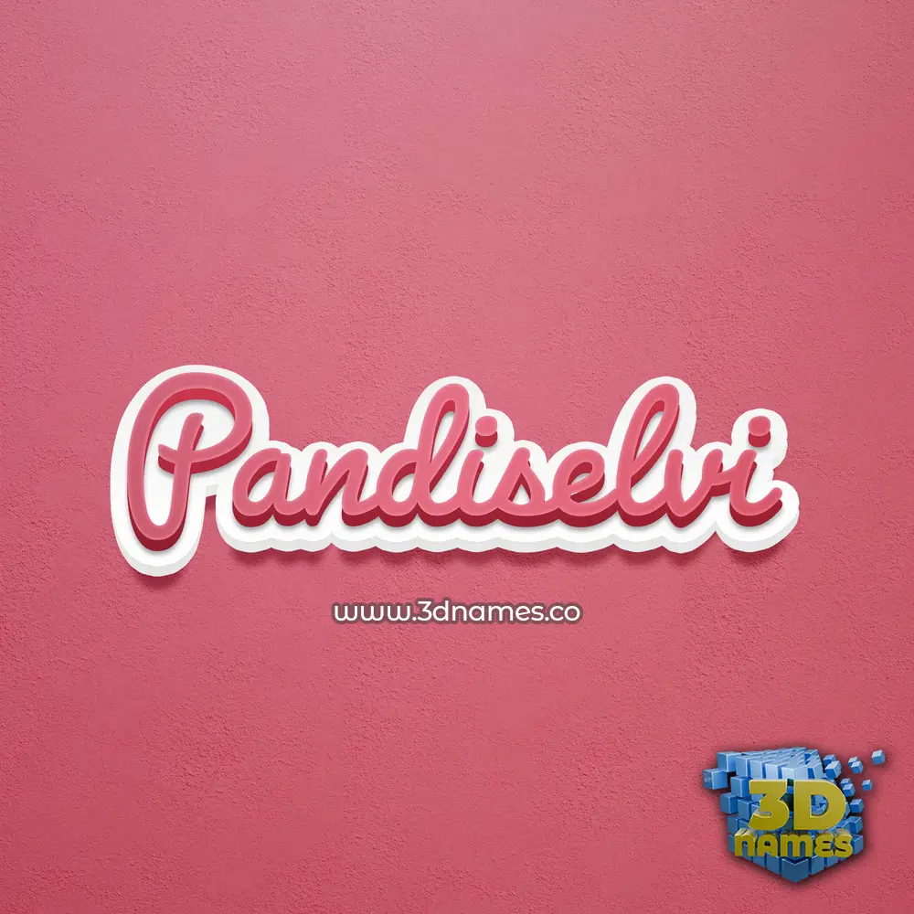 pandiselvi in Red Scribble style - 3D name wallpaper