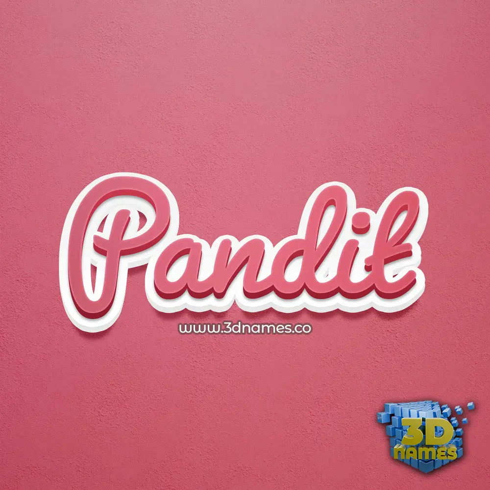 pandit in Red Scribble style - 3D name wallpaper