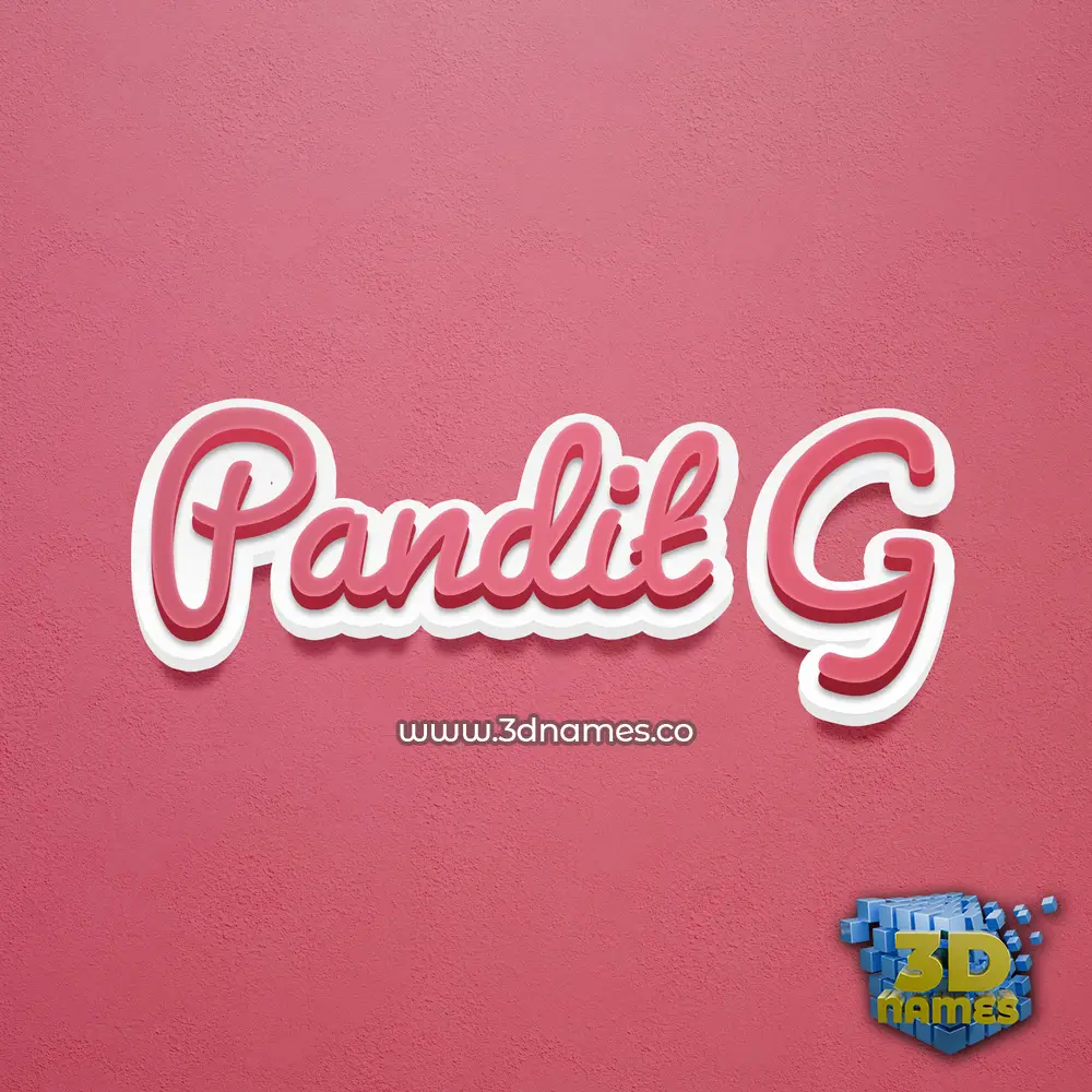 pandit g in Red Scribble style - 3D name wallpaper