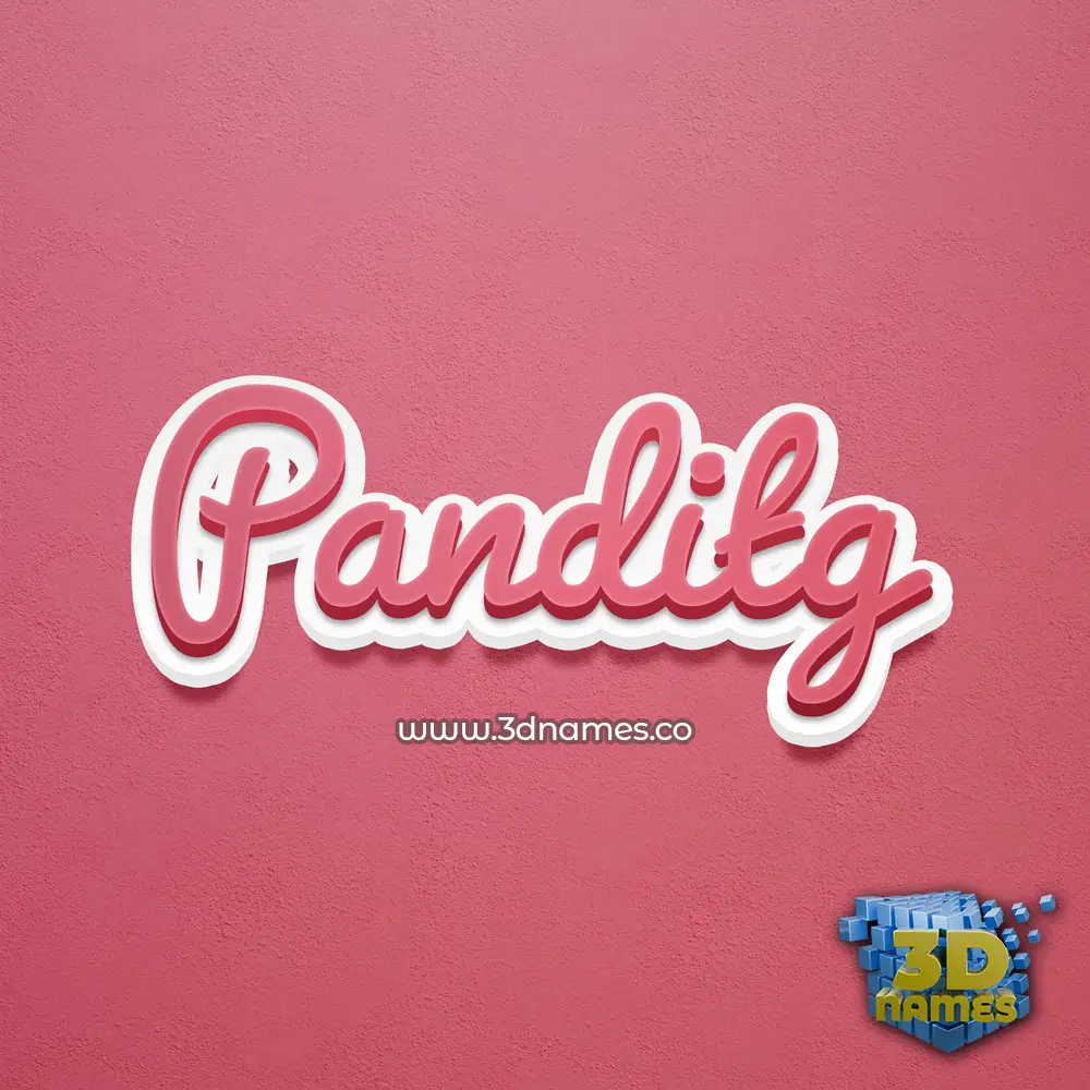 panditg in Red Scribble style - 3D name wallpaper