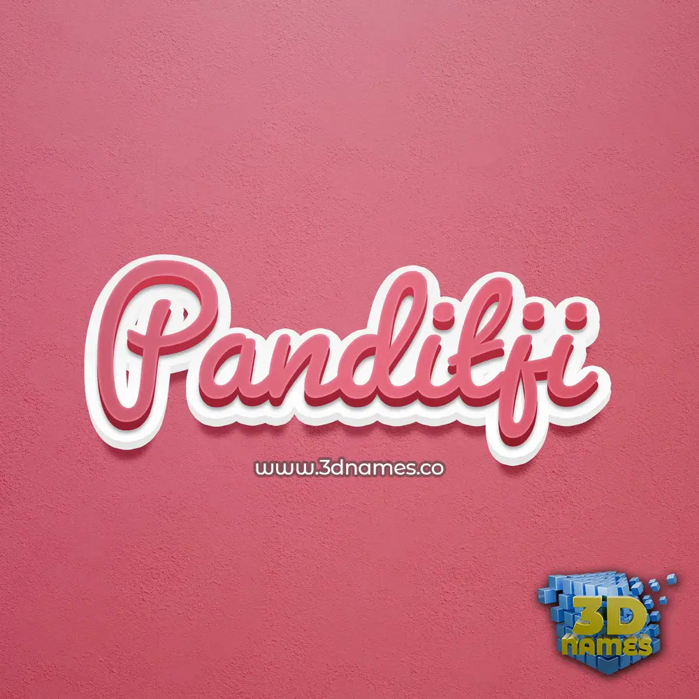 panditji in Red Scribble style - 3D name wallpaper