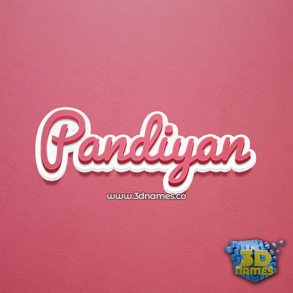 pandiyan in Red Scribble style - 3D name wallpaper