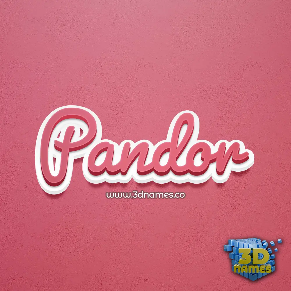 pandor in Red Scribble style - 3D name wallpaper