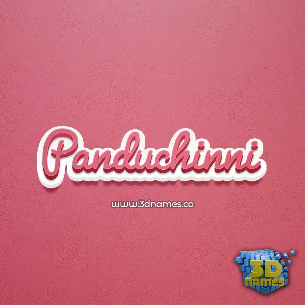 panduchinni in Red Scribble style - 3D name wallpaper