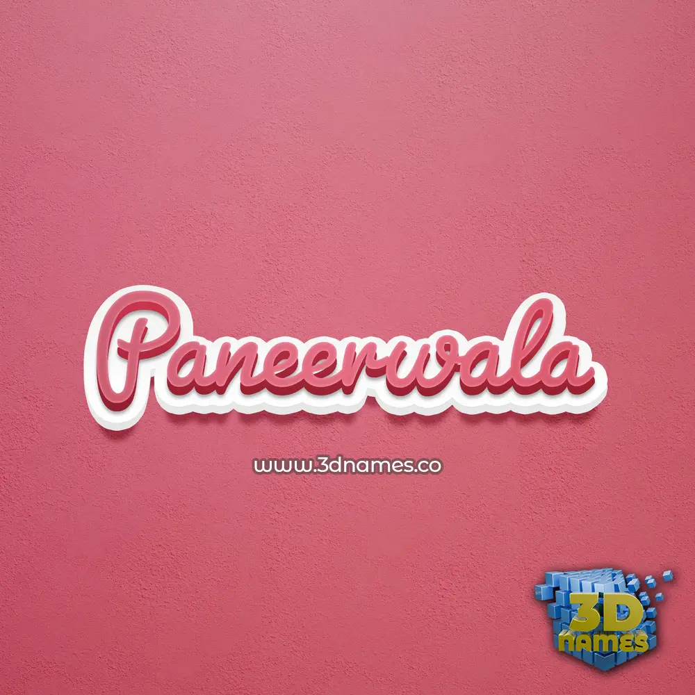 paneerwala in Red Scribble style - 3D name wallpaper