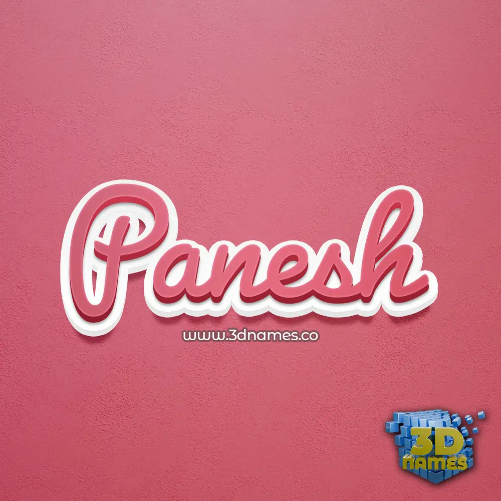 panesh in Red Scribble style - 3D name wallpaper