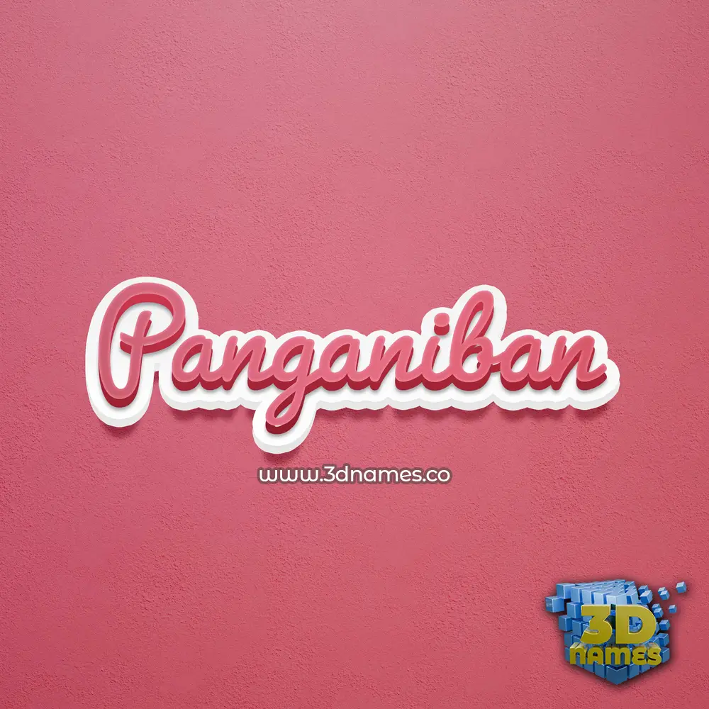 panganiban in Red Scribble style - 3D name wallpaper