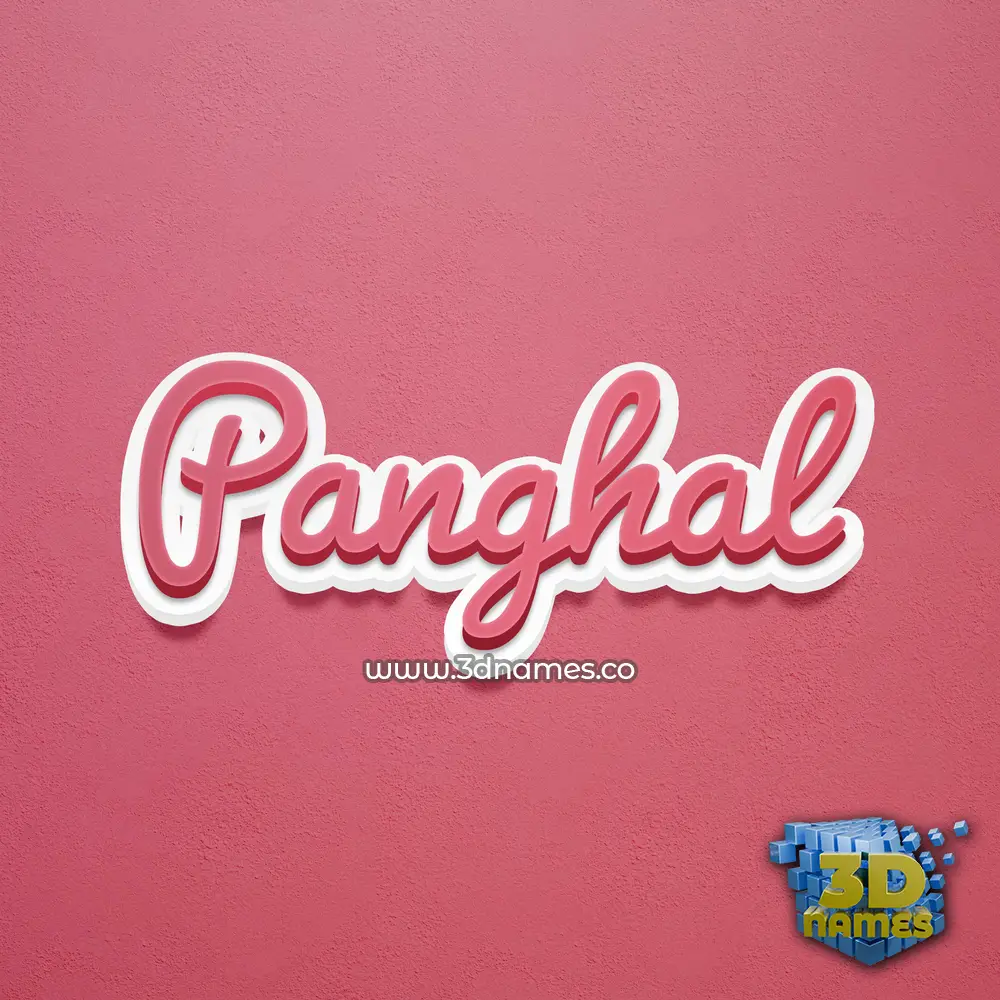 panghal in Red Scribble style - 3D name wallpaper