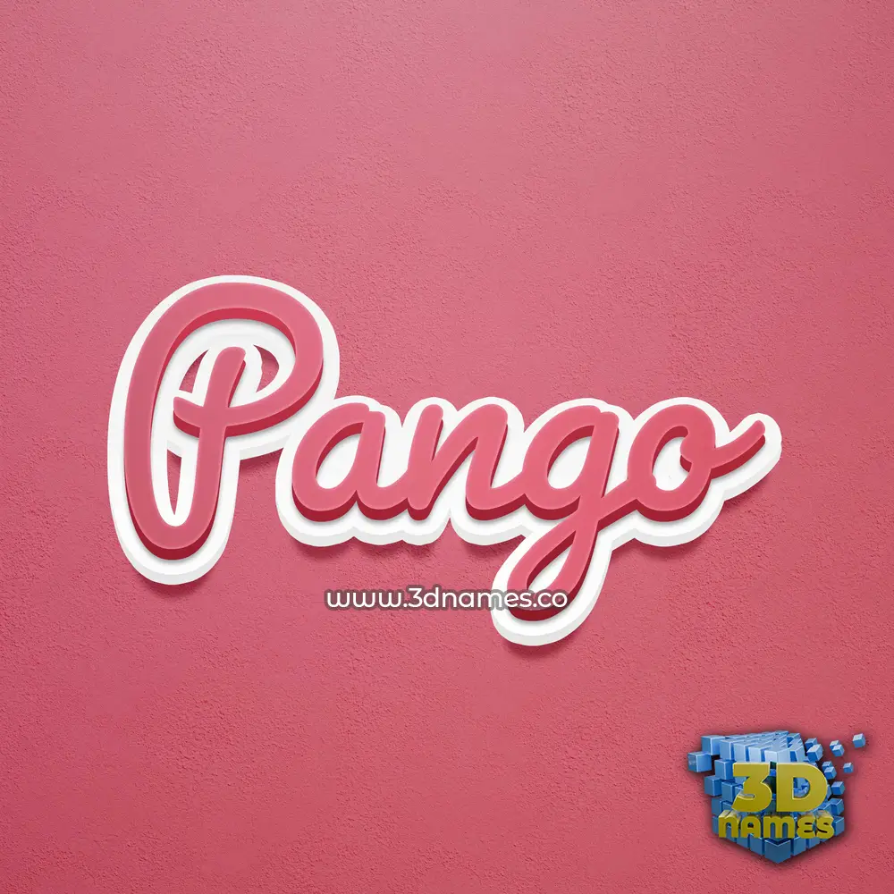 pango in Red Scribble style - 3D name wallpaper