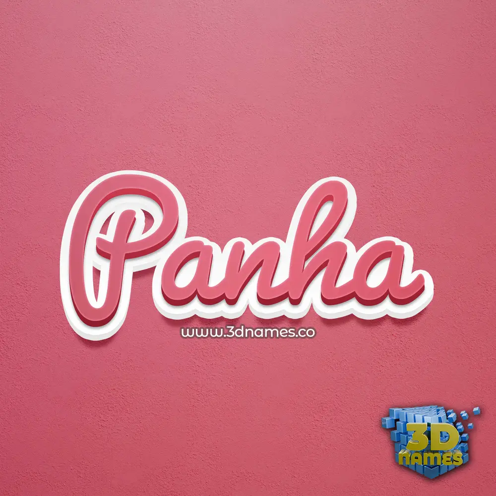panha in Red Scribble style - 3D name wallpaper