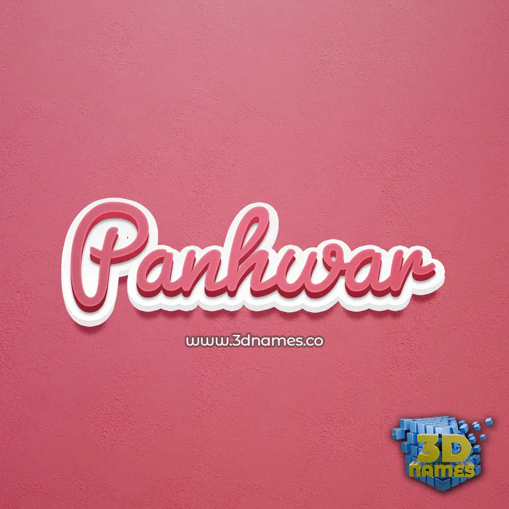 panhwar in Red Scribble style - 3D name wallpaper