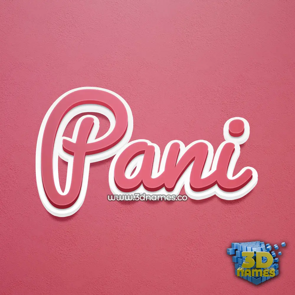 pani in Red Scribble style - 3D name wallpaper