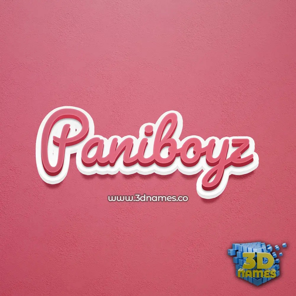 paniboyz in Red Scribble style - 3D name wallpaper