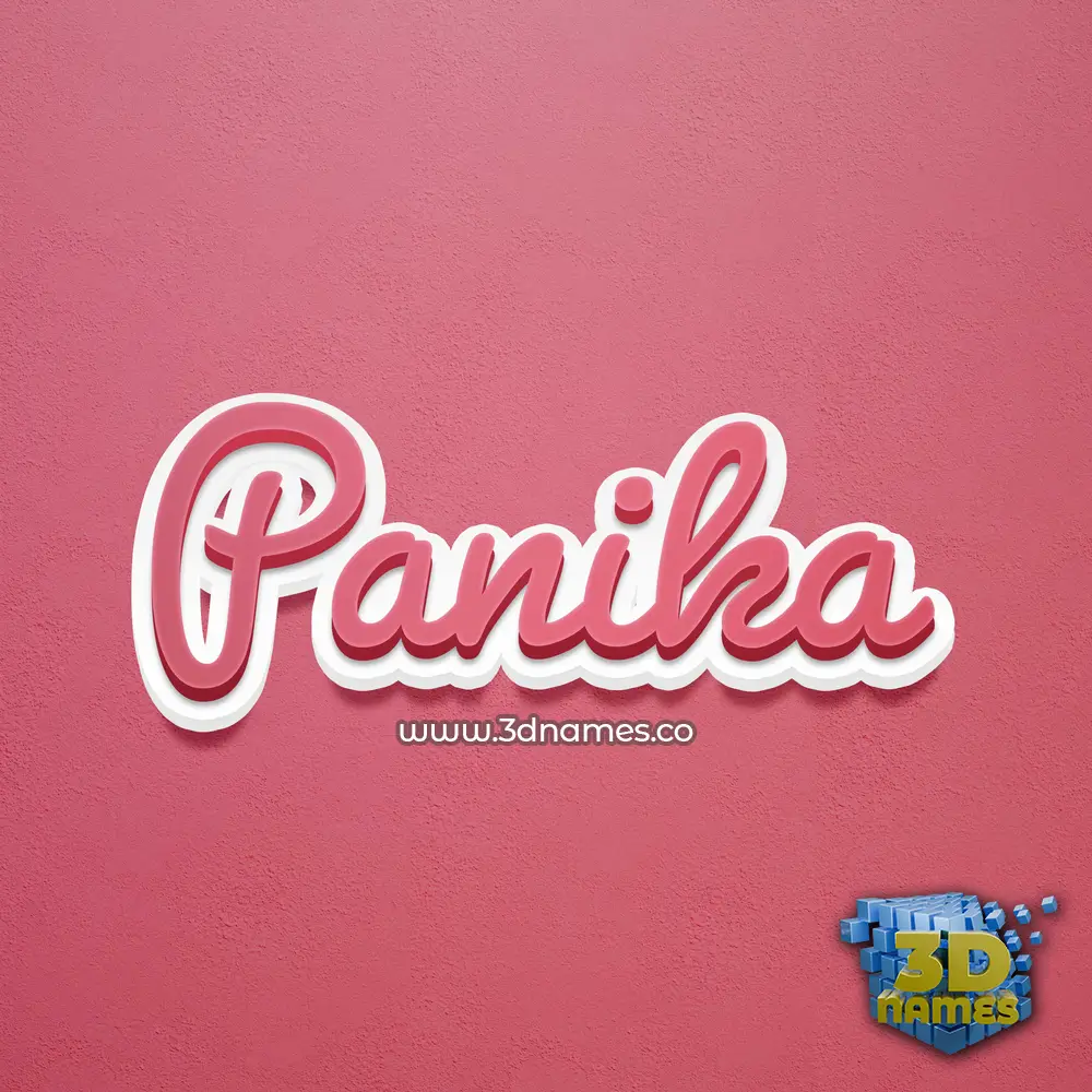 panika in Red Scribble style - 3D name wallpaper