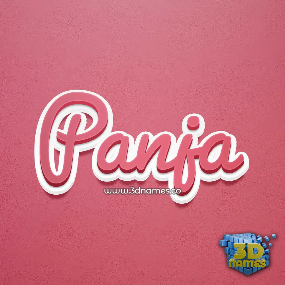 panja in Red Scribble style - 3D name wallpaper
