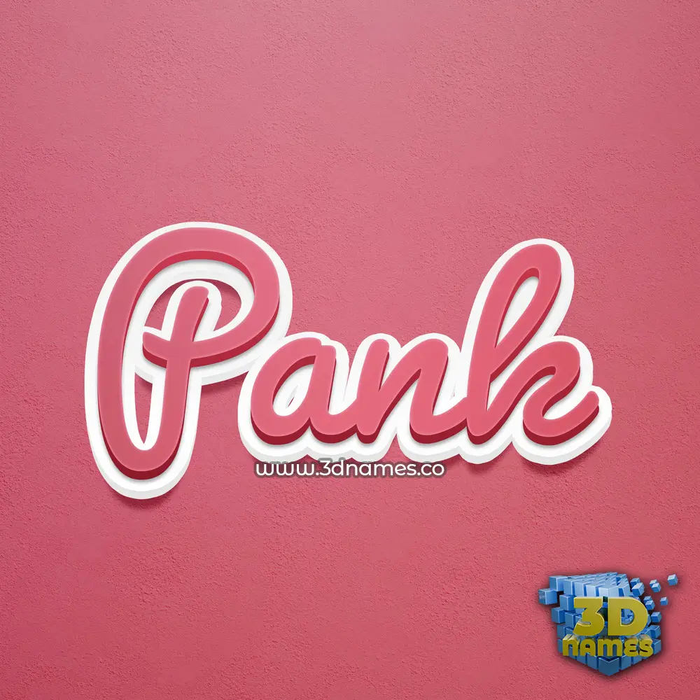 pank in Red Scribble style - 3D name wallpaper