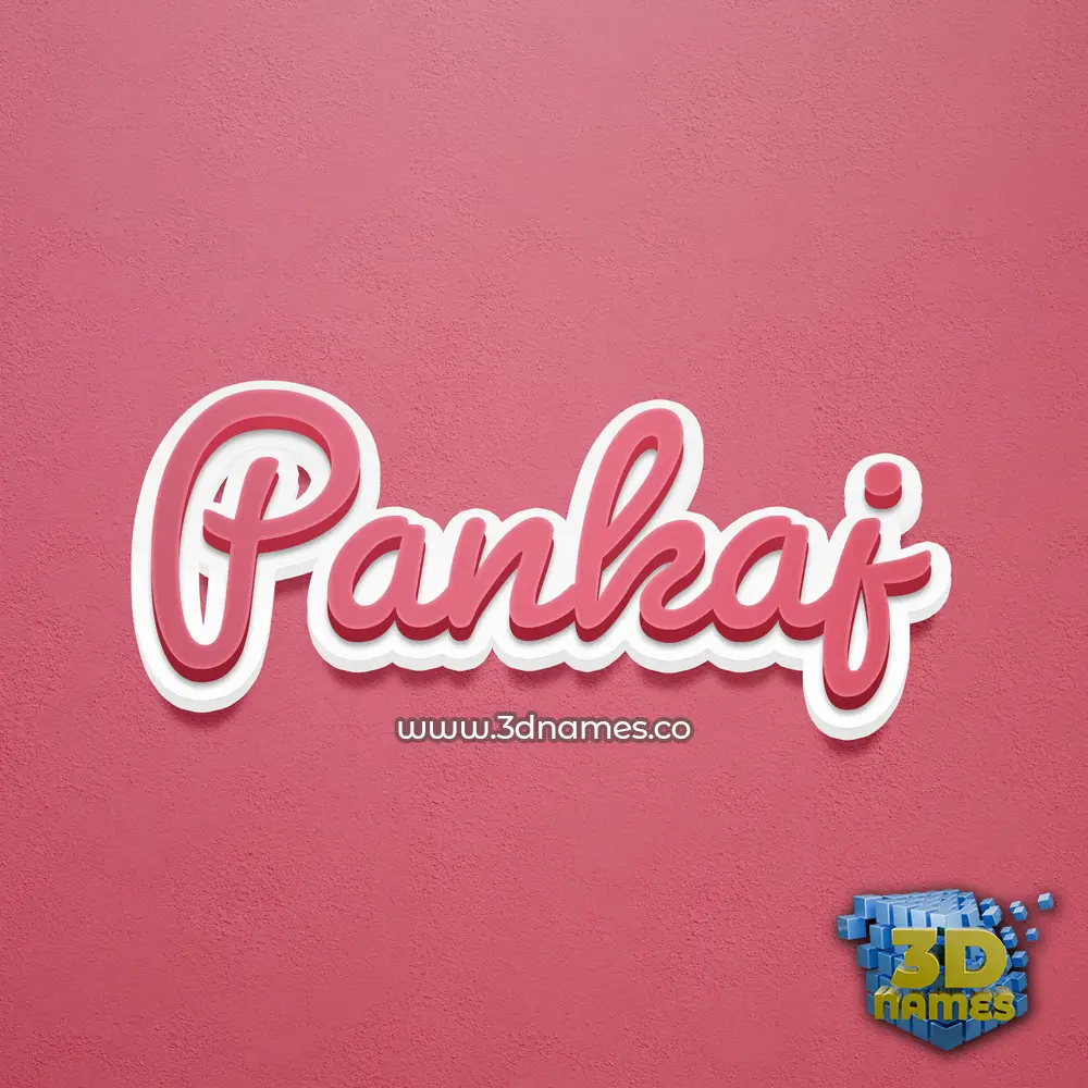pankaj in Red Scribble style - 3D name wallpaper