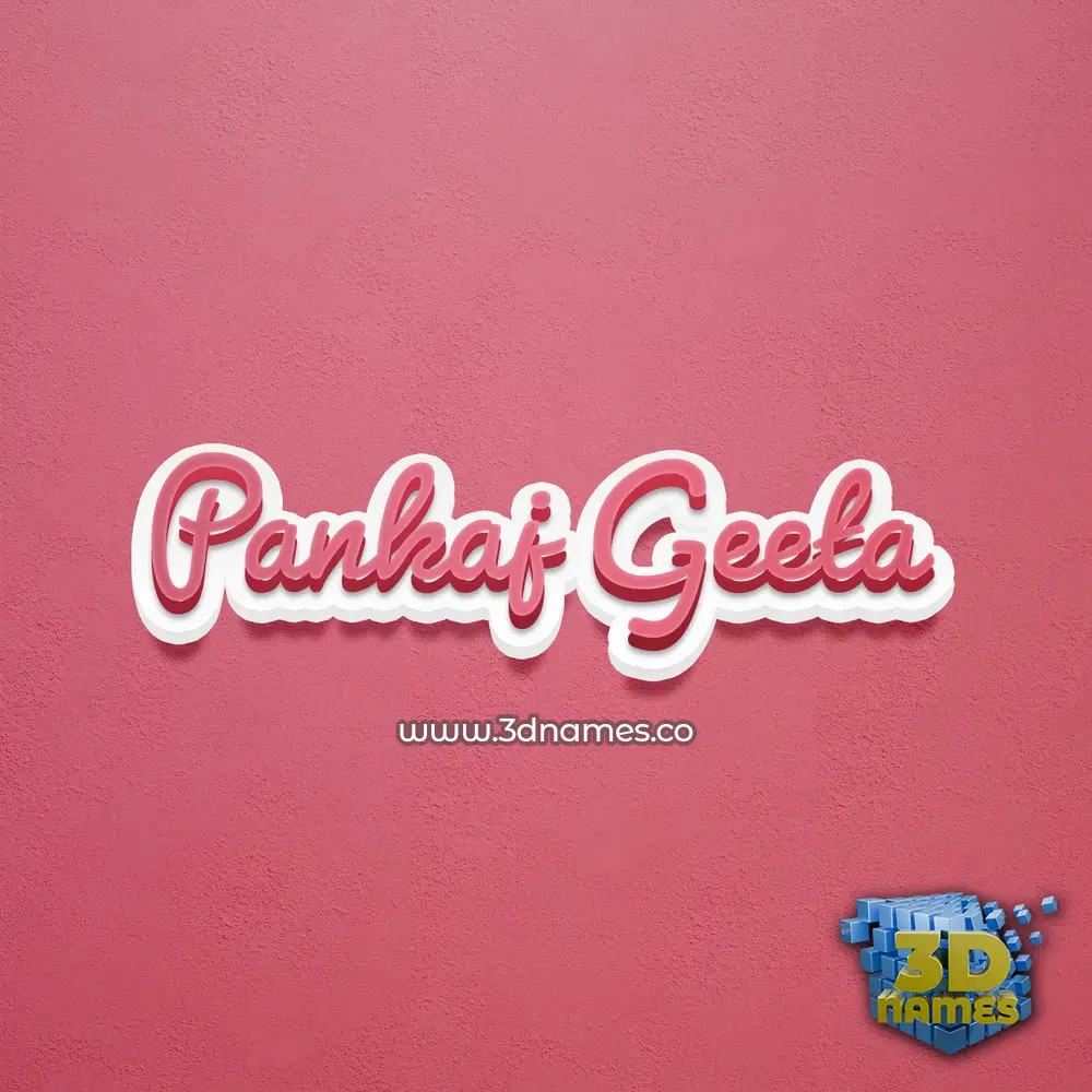 pankaj geeta in Red Scribble style - 3D name wallpaper
