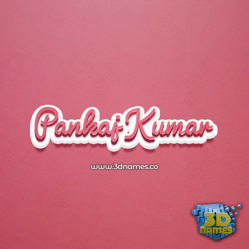 pankaj kumar in Red Scribble style - 3D name wallpaper