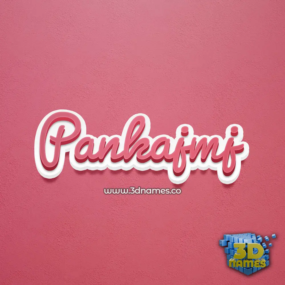 pankajmj in Red Scribble style - 3D name wallpaper