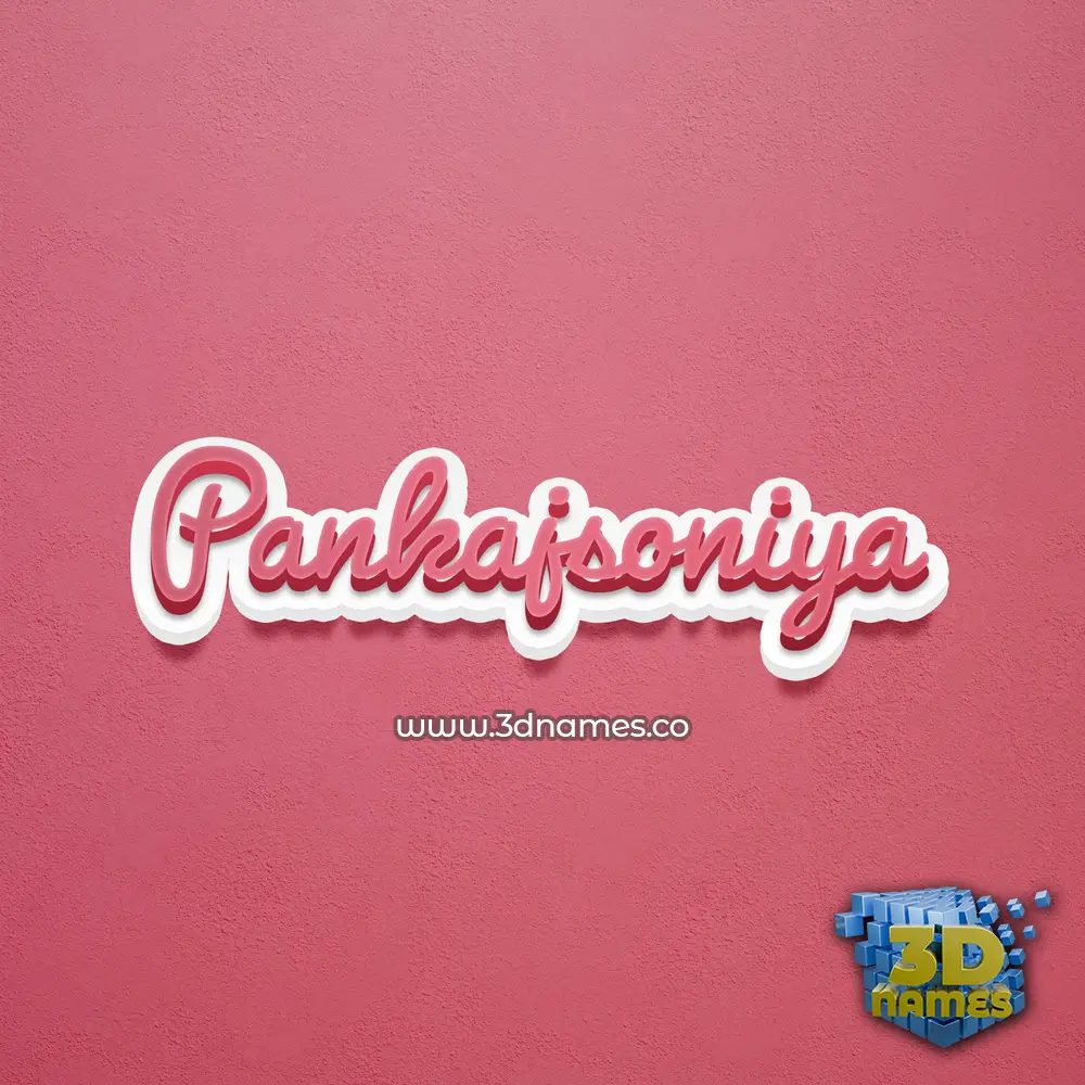 pankajsoniya in Red Scribble style - 3D name wallpaper