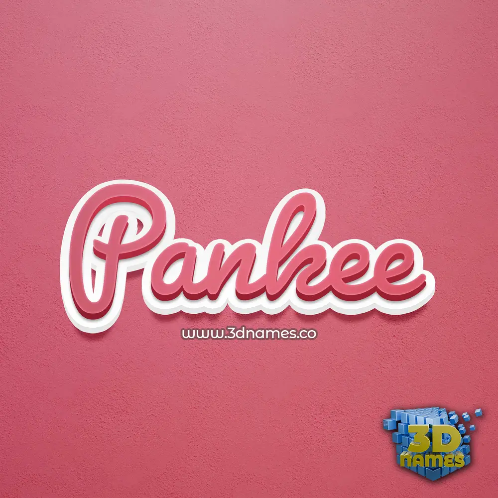 pankee in Red Scribble style - 3D name wallpaper