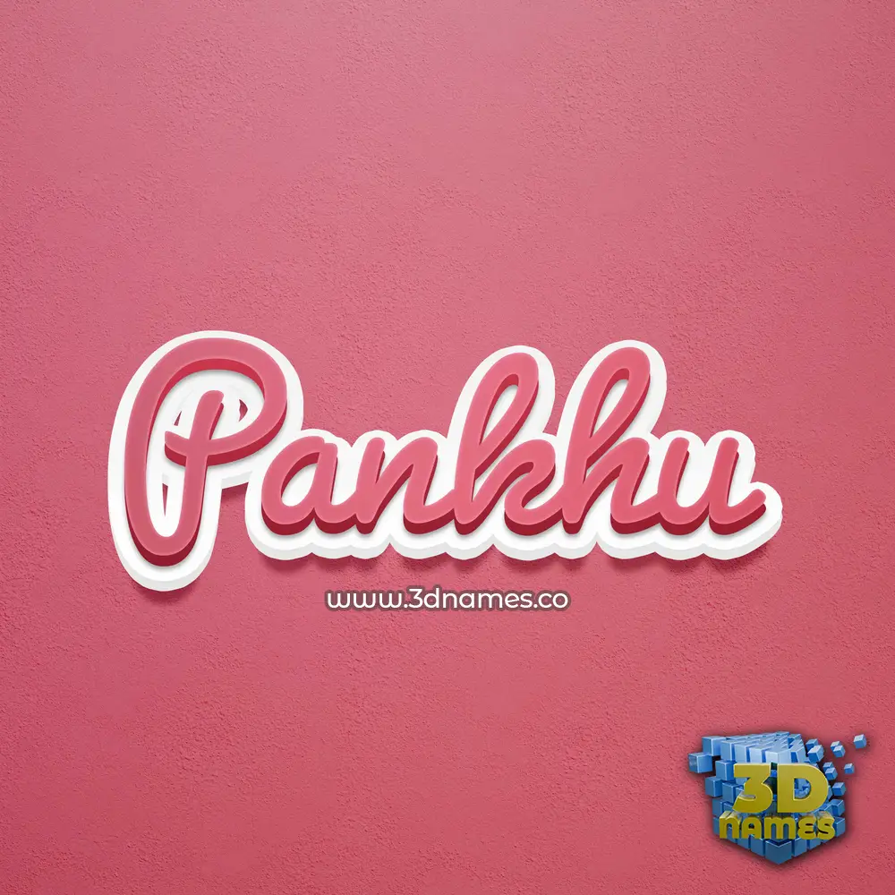 pankhu in Red Scribble style - 3D name wallpaper
