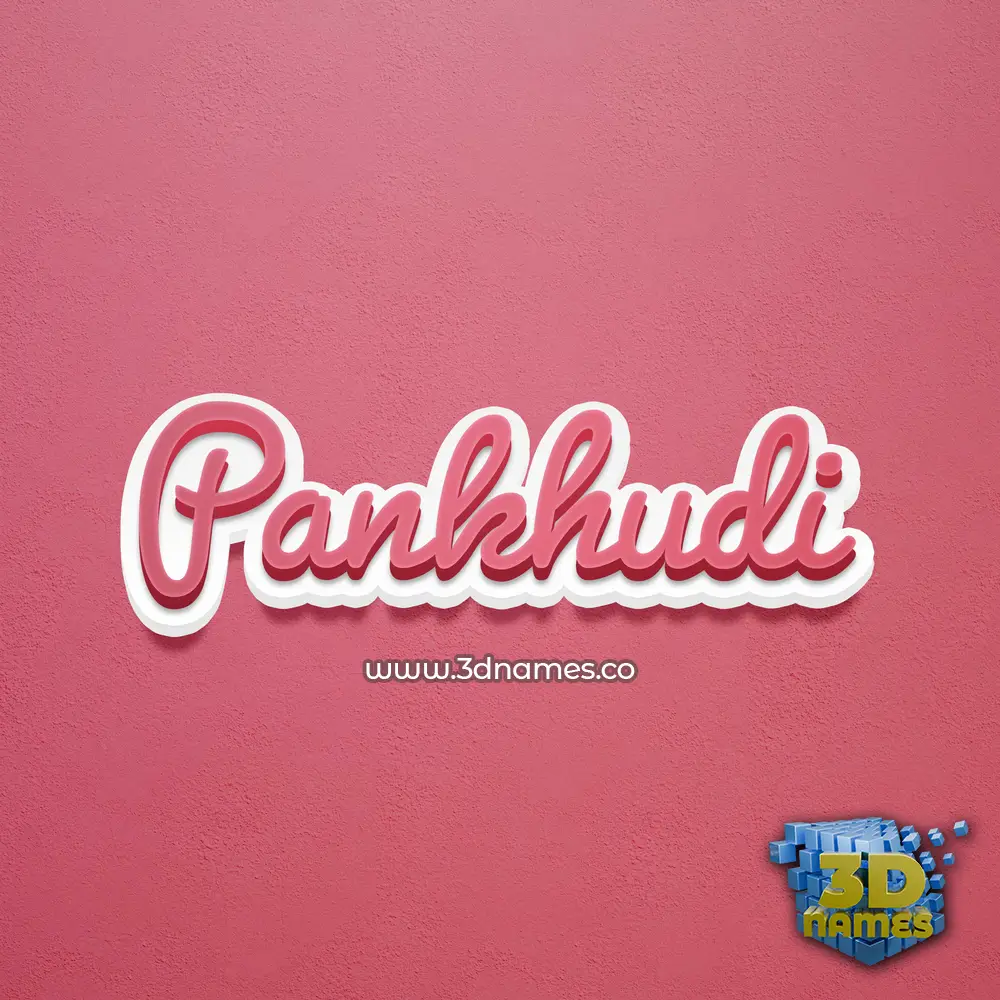 pankhudi in Red Scribble style - 3D name wallpaper