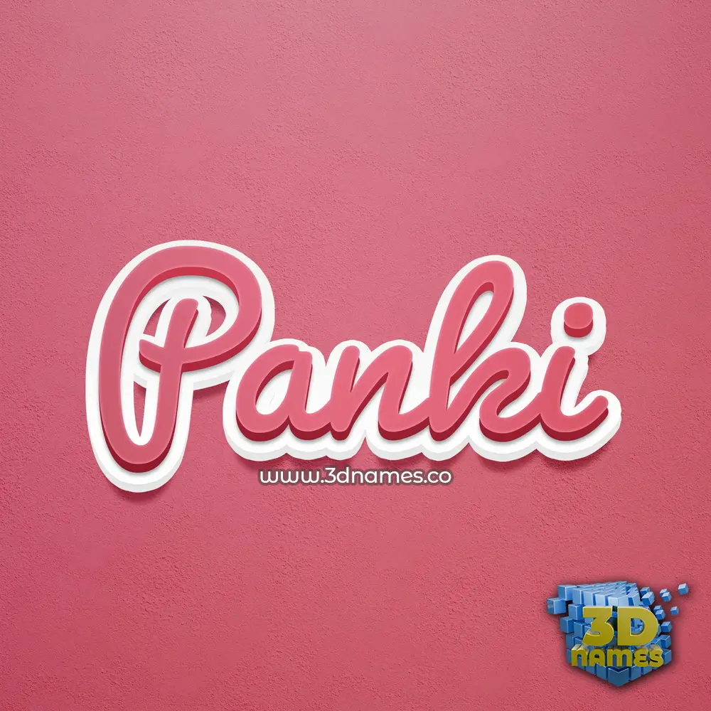 panki in Red Scribble style - 3D name wallpaper