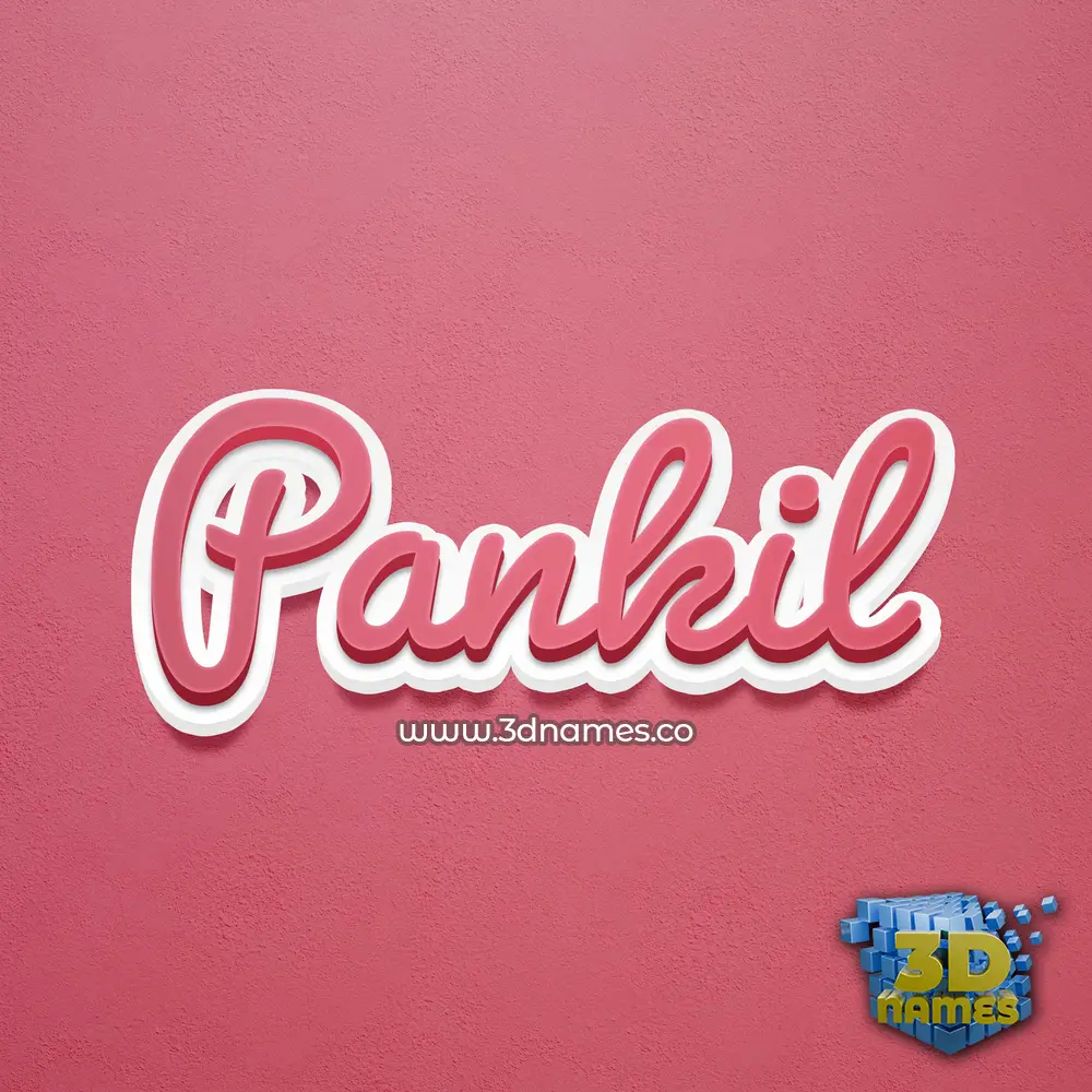 pankil in Red Scribble style - 3D name wallpaper