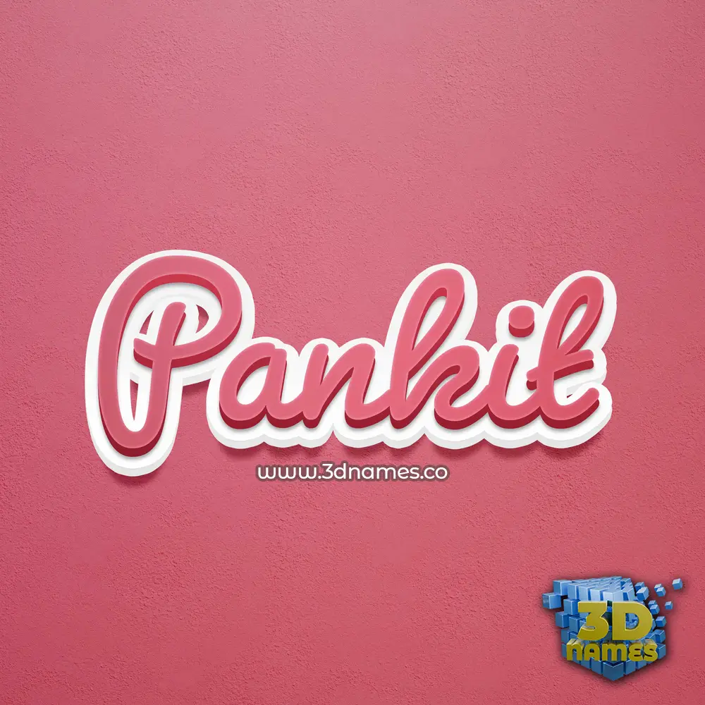 pankit in Red Scribble style - 3D name wallpaper