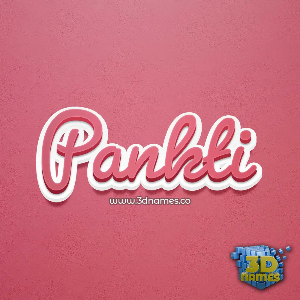pankti in Red Scribble style - 3D name wallpaper