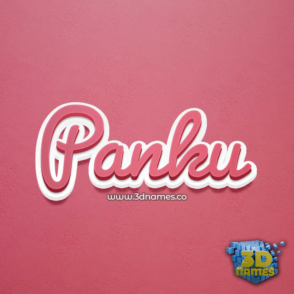 panku in Red Scribble style - 3D name wallpaper