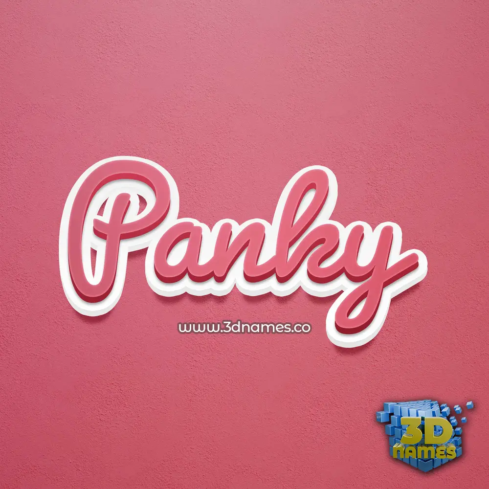 panky in Red Scribble style - 3D name wallpaper