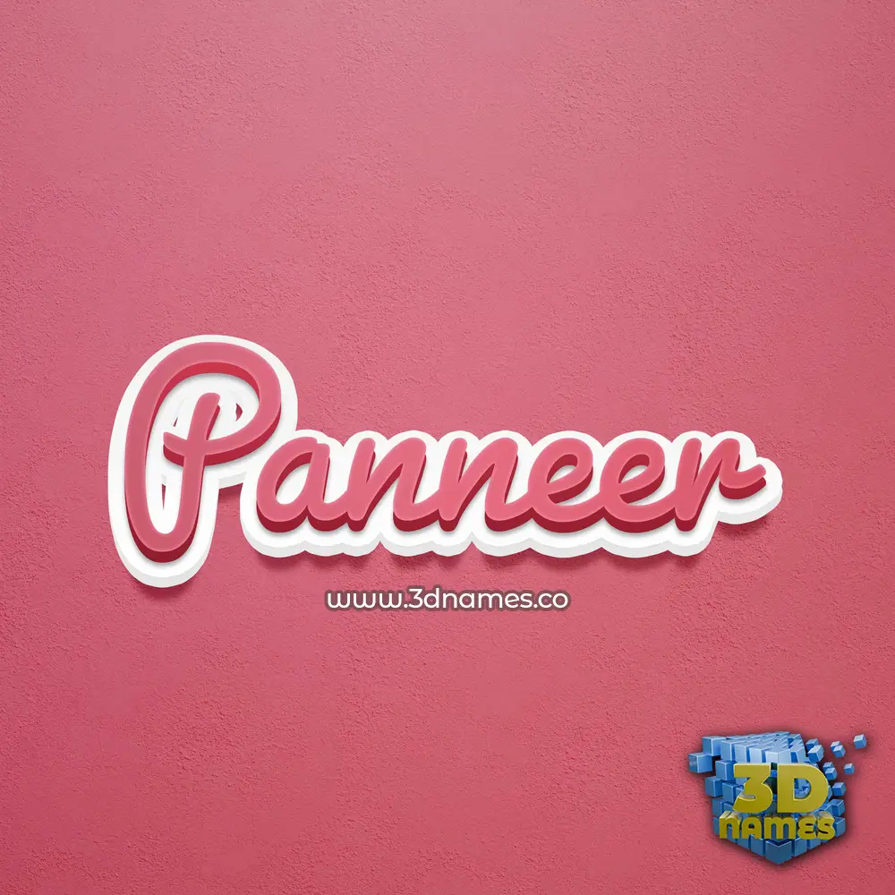 panneer in Red Scribble style - 3D name wallpaper