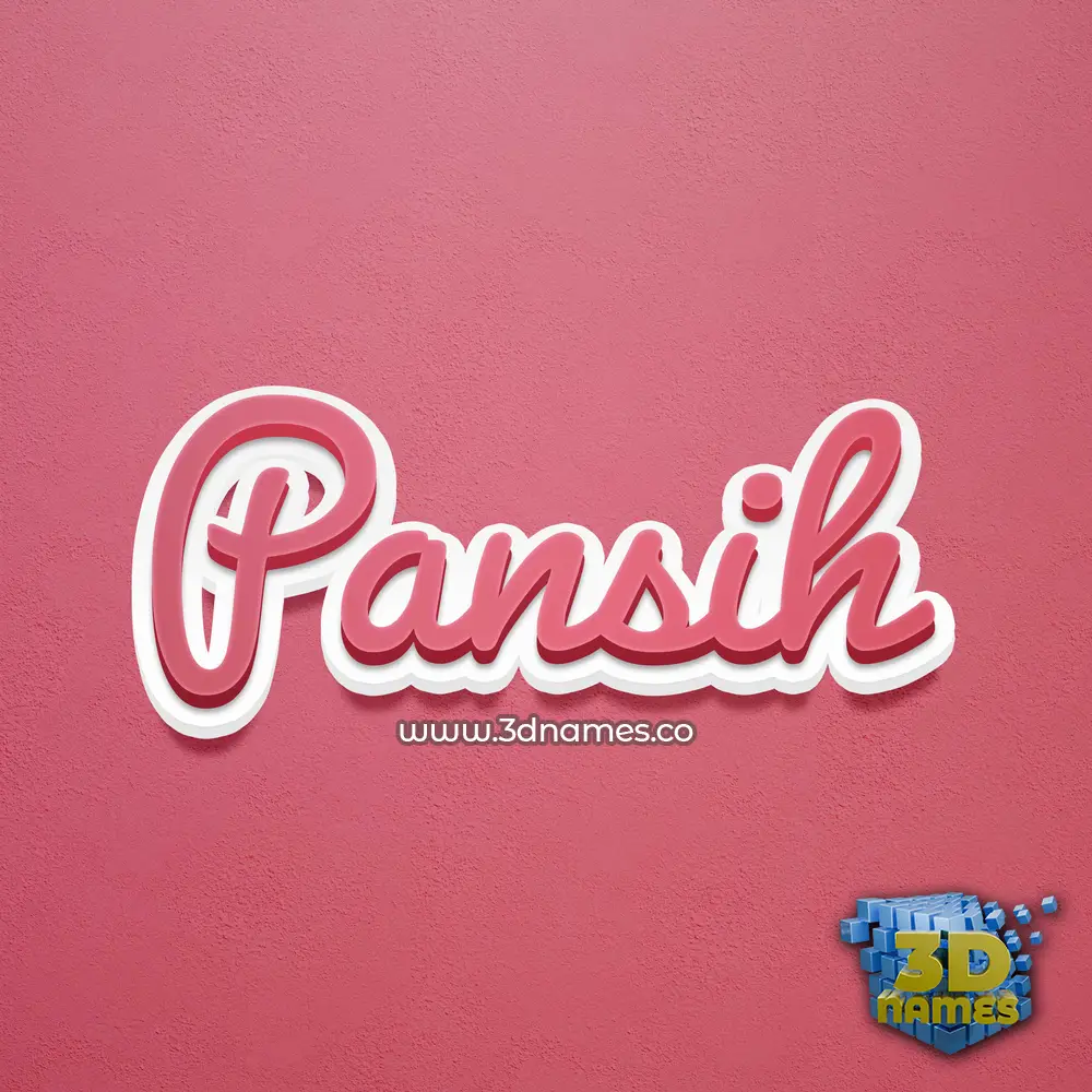 pansih in Red Scribble style - 3D name wallpaper