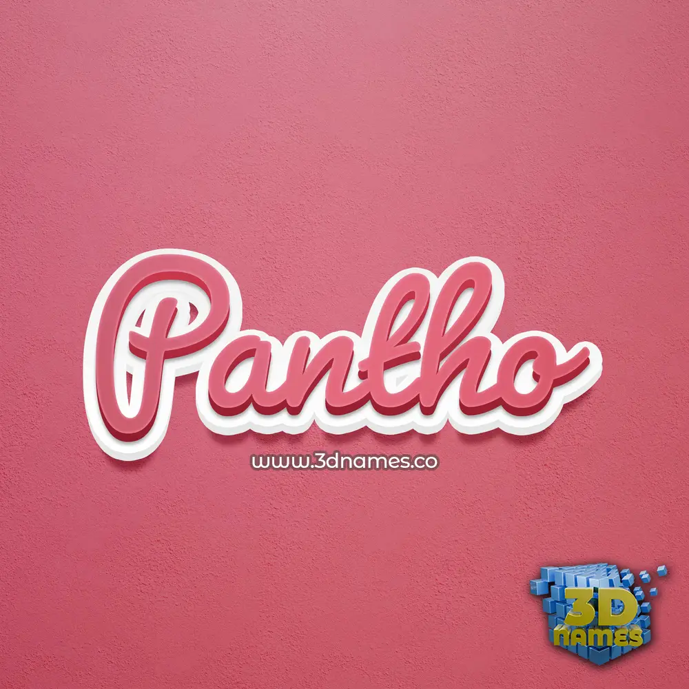 pantho in Red Scribble style - 3D name wallpaper