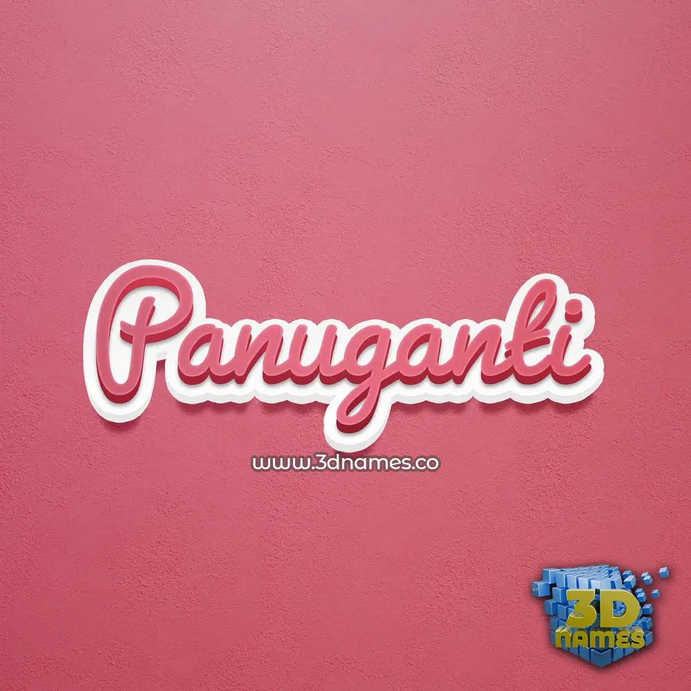panuganti in Red Scribble style - 3D name wallpaper