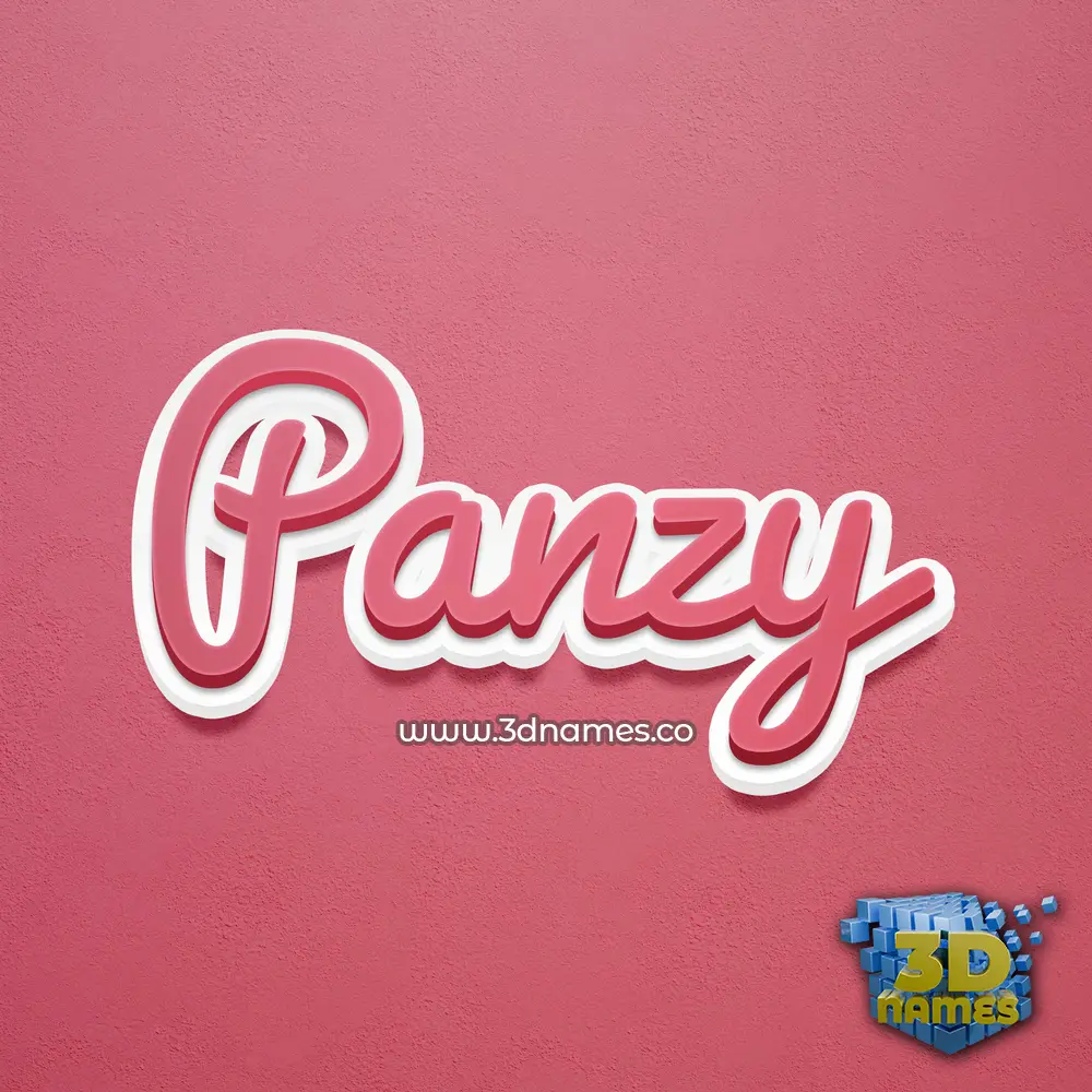 panzy in Red Scribble style - 3D name wallpaper